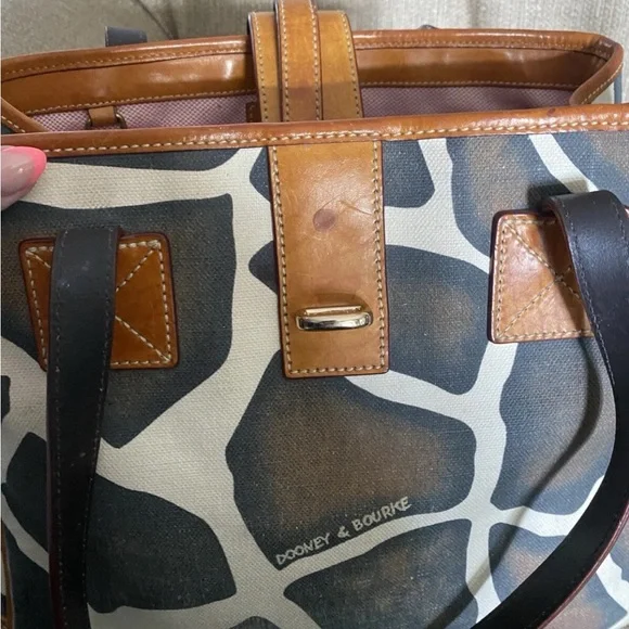 Dooney & Bourke Black, Cream & Tan Giraffe-Print Shoulder Bag - Picture 13 of 15